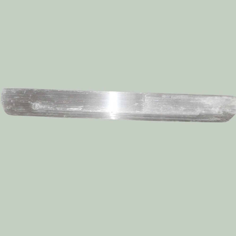 Natural Selenite Crystal Wand Satin Spar Charging Plate 8 Inch White Raw Stone